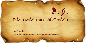Mészáros Jónás névjegykártya