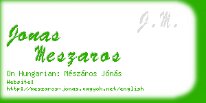 jonas meszaros business card